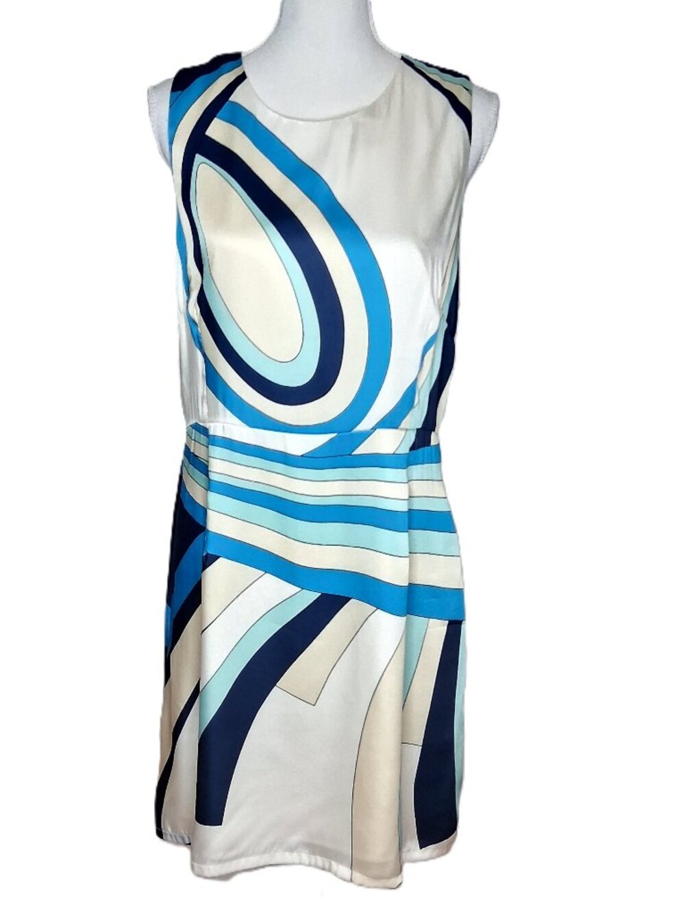 Julie Brown NYC Satin Shift Dress 60's Retro Mod Design